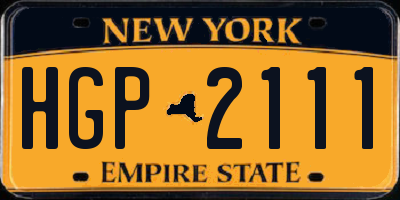 NY license plate HGP2111