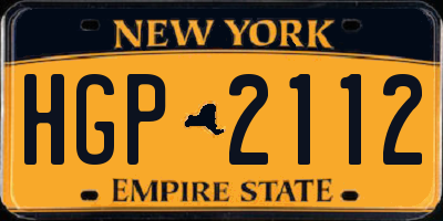 NY license plate HGP2112