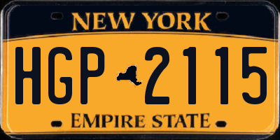 NY license plate HGP2115