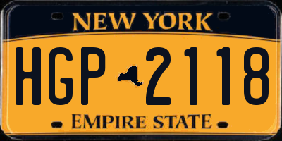 NY license plate HGP2118