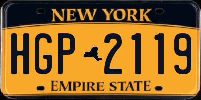 NY license plate HGP2119