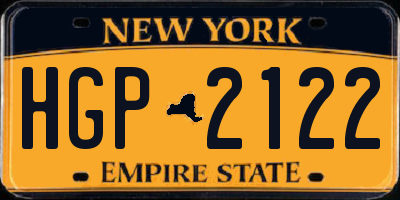 NY license plate HGP2122