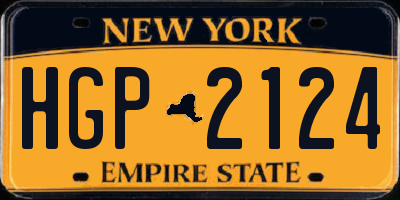 NY license plate HGP2124