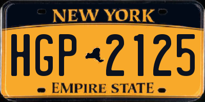 NY license plate HGP2125