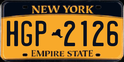 NY license plate HGP2126