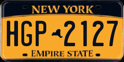 NY license plate HGP2127