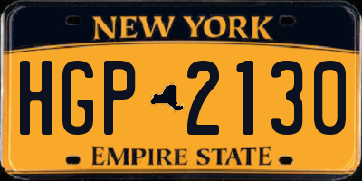 NY license plate HGP2130