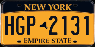 NY license plate HGP2131