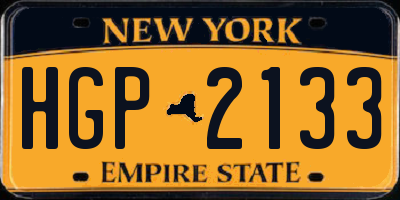 NY license plate HGP2133