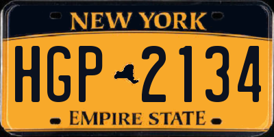 NY license plate HGP2134