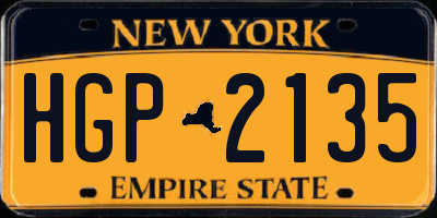 NY license plate HGP2135