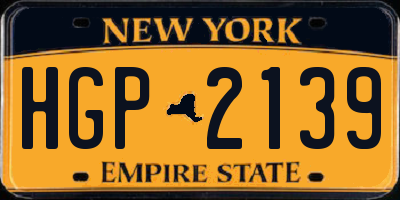 NY license plate HGP2139