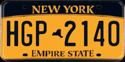 NY license plate HGP2140