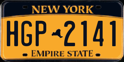 NY license plate HGP2141