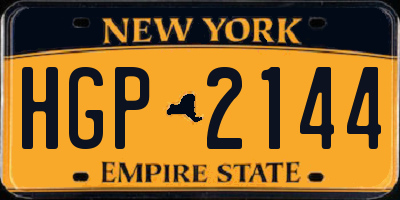 NY license plate HGP2144