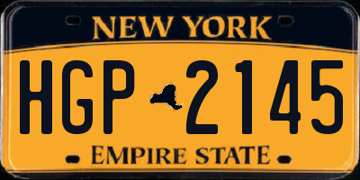 NY license plate HGP2145