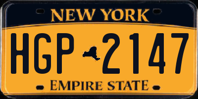 NY license plate HGP2147