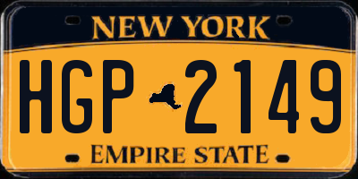 NY license plate HGP2149