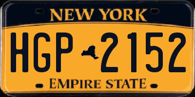 NY license plate HGP2152