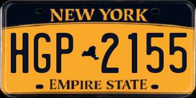 NY license plate HGP2155