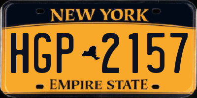 NY license plate HGP2157