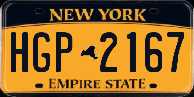 NY license plate HGP2167