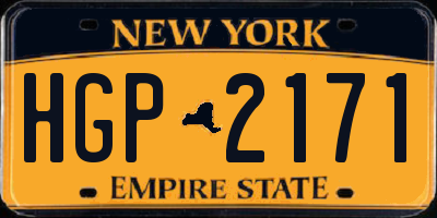 NY license plate HGP2171