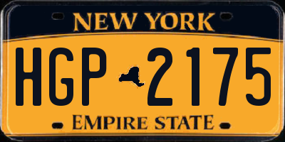 NY license plate HGP2175