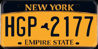 NY license plate HGP2177