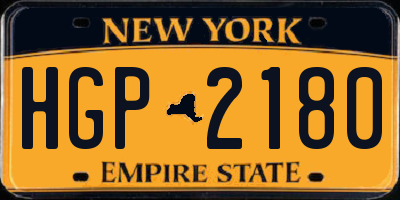 NY license plate HGP2180