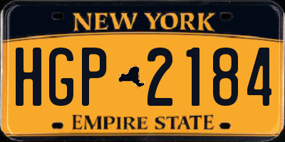 NY license plate HGP2184