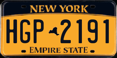 NY license plate HGP2191