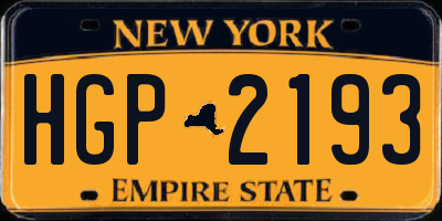 NY license plate HGP2193