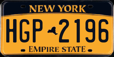 NY license plate HGP2196