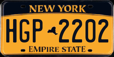 NY license plate HGP2202