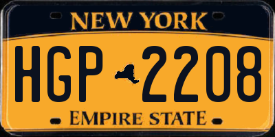 NY license plate HGP2208