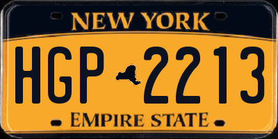 NY license plate HGP2213