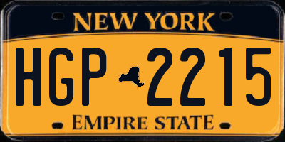 NY license plate HGP2215