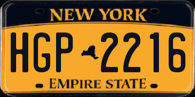 NY license plate HGP2216