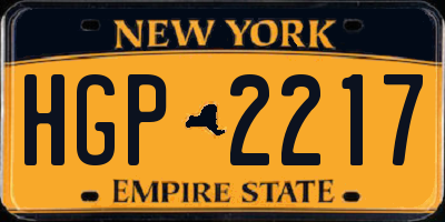 NY license plate HGP2217