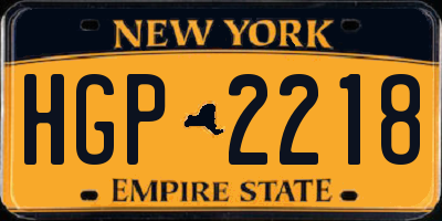 NY license plate HGP2218