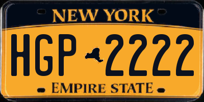 NY license plate HGP2222