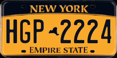 NY license plate HGP2224