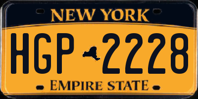 NY license plate HGP2228