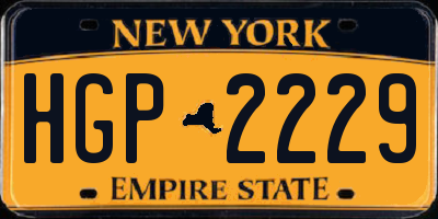 NY license plate HGP2229