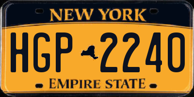 NY license plate HGP2240