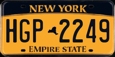 NY license plate HGP2249