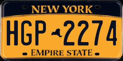 NY license plate HGP2274