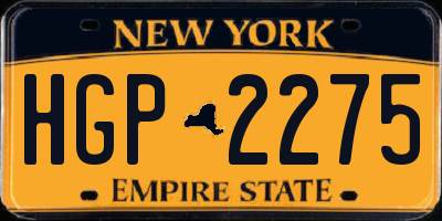 NY license plate HGP2275