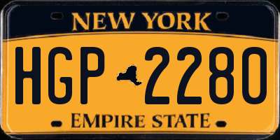 NY license plate HGP2280